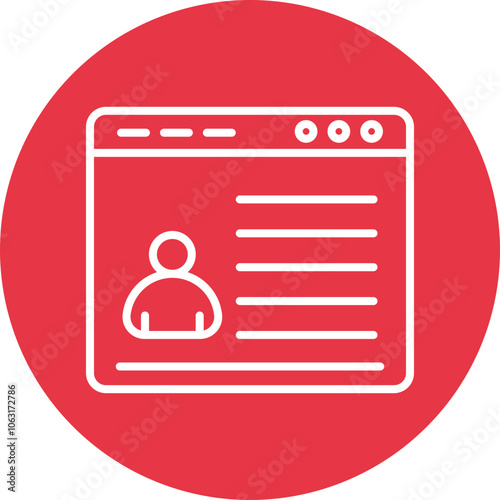 Personal data line circle icon