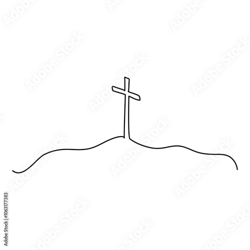 Easter Resurrection Sunday Christian festival and cultural holiday Sun Apr 20 line art