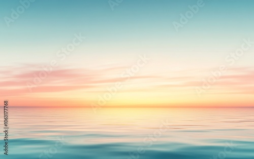 Serene seascape with a gentle sunset reflecting on the water.