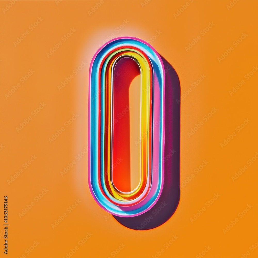 Bold Pop Art Paper Clip in Vibrant Apricot Hues Bold Pop Art Paper Clip in Vibrant Apricot Hues