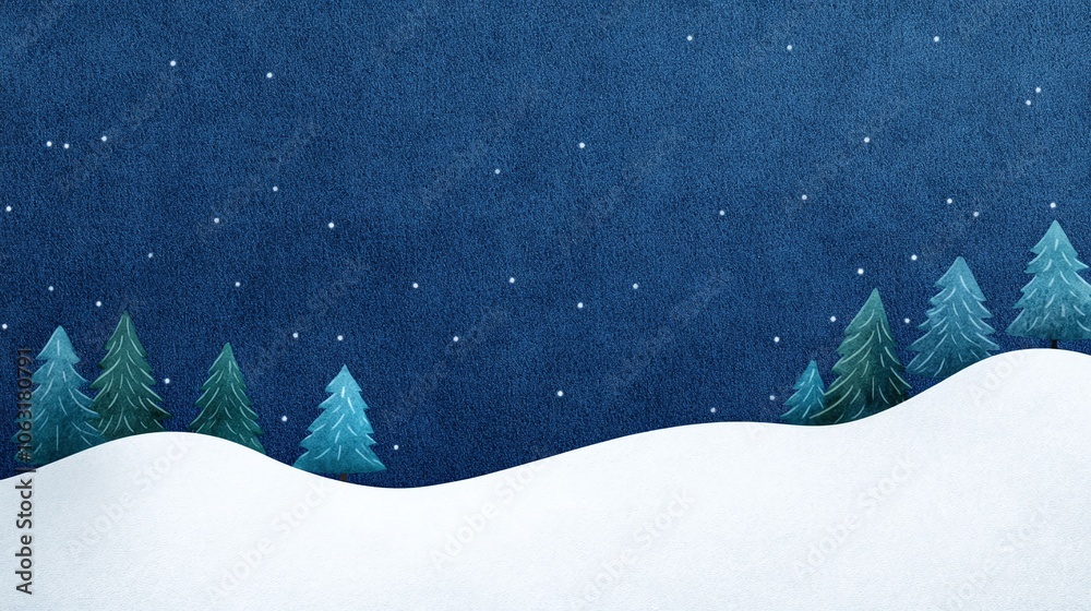 Winter Landscape with Snow and Evergreen Trees Winter Landscape with Snow and Evergreen Trees