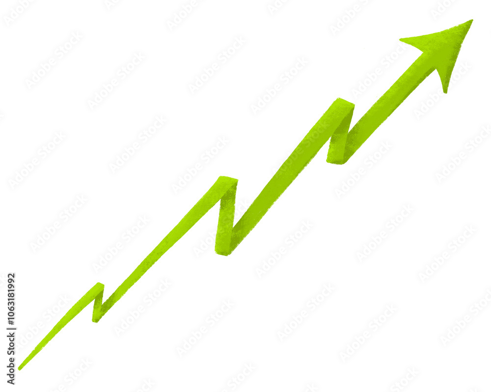 Green increasing png arrow, business element, transparent background Green increasing png arrow, business element, transparent background