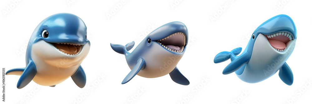 a smiling blue whale icon marine mammal 3D illustration isolated on white and transparent background a smiling blue whale icon marine mammal 3D illustration isolated on white and transparent background