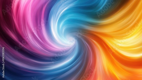 Abstract rainbow swirls creating a dynamic and colorful background with soft transitions