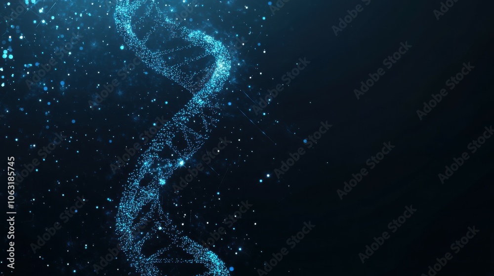 Abstract DNA double helix in futuristic technology style. Science concept. DNA blue background. Genetic and biology vector illustration. Digital gene Abstract DNA double helix in futuristic technology style. Science concept. DNA blue background. Genetic and biology vector illustration. Digital gene