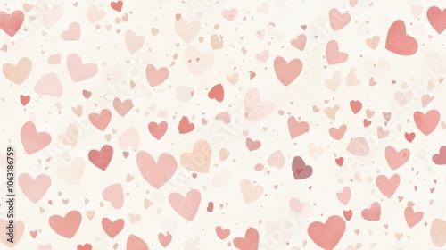 Wallpaper Mural Modern minimal valentine's background with scattered tiny heart shapes in a soft pastel pink and white gradient featuring a clean design in vector art style perfect for romantic themes Torontodigital.ca