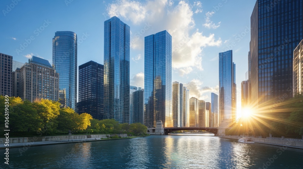 Innovative City Skyline: Capture a dynamic skyline featuring