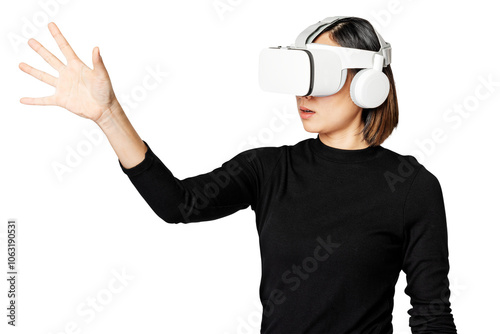 Virtual reality headset png mockup futuristic technology