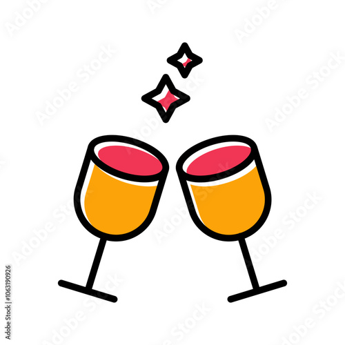 Wine Glasses Vector Icon