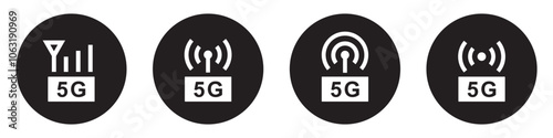 5G LTE set icon, vector illustration