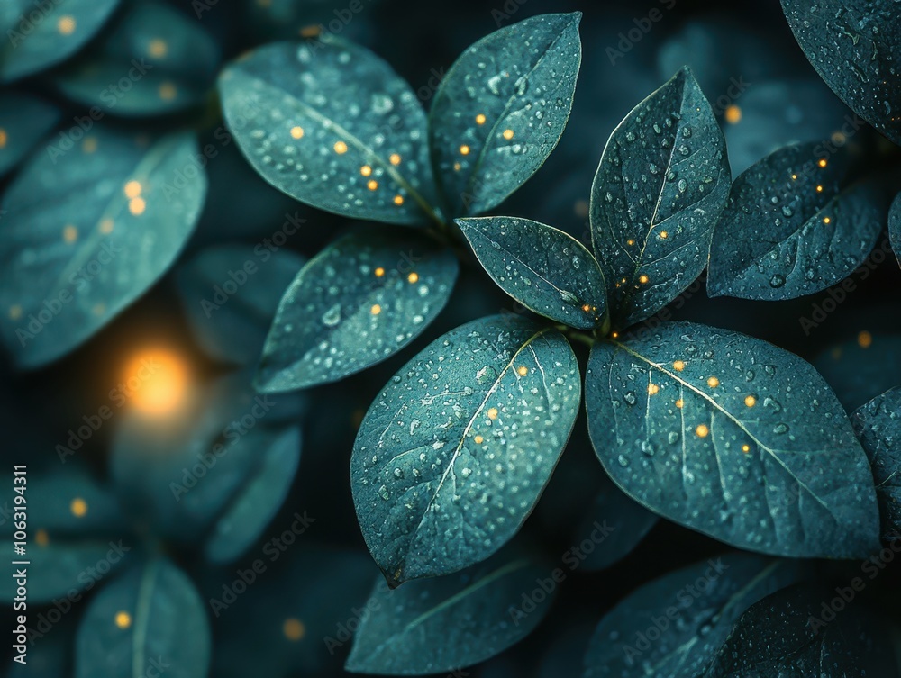 Fototapeta premium Tech-biophilia background featuring digital nature fusion with sustainable future motifs and modern organic patterns creating an eco-tech design that embodies harmony between technology and nature