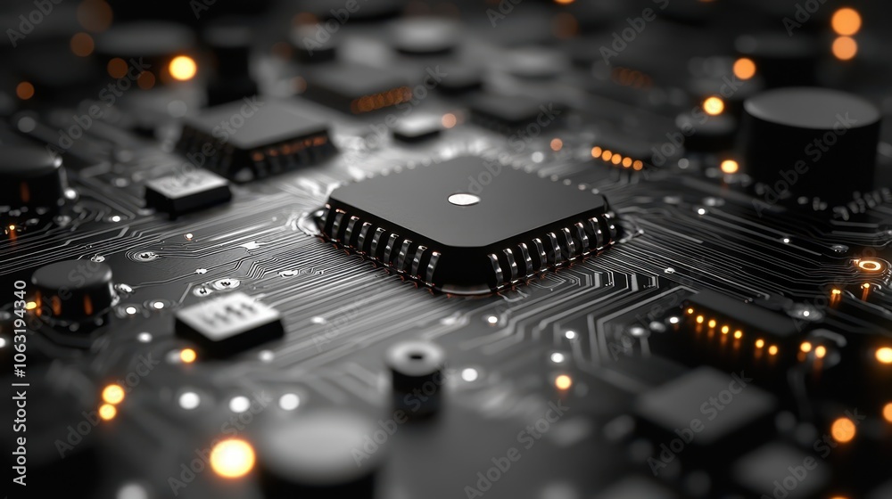 Futuristic tech minimal background with circuit patterns and an AI integration theme reflecting a modern digital aesthetic designed to inspire innovation and creativity in technology-focused projects