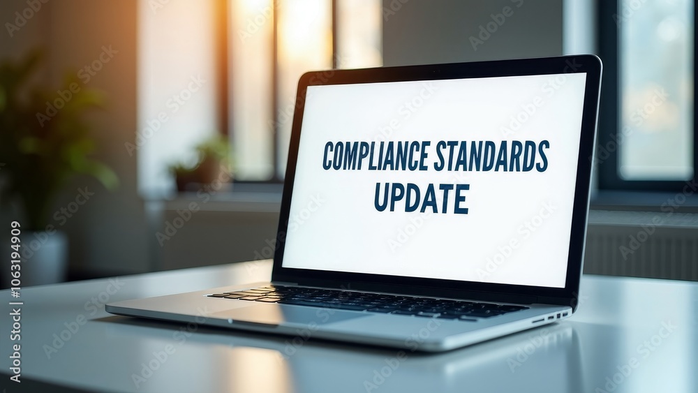 Corporate Compliance Standards Update on Laptop in Modern Workspace Corporate Compliance Standards Update on Laptop in Modern Workspace