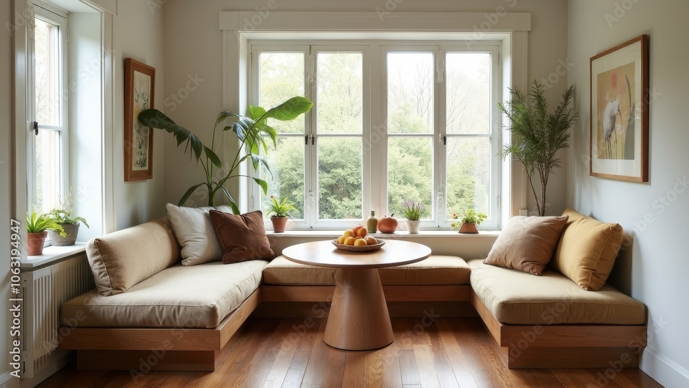 Charming Cozy Seating Area with Natural Decor and Light Charming Cozy Seating Area with Natural Decor and Light