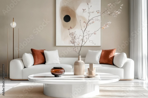 Minimalist living room and Clean  interior design of modern Style
