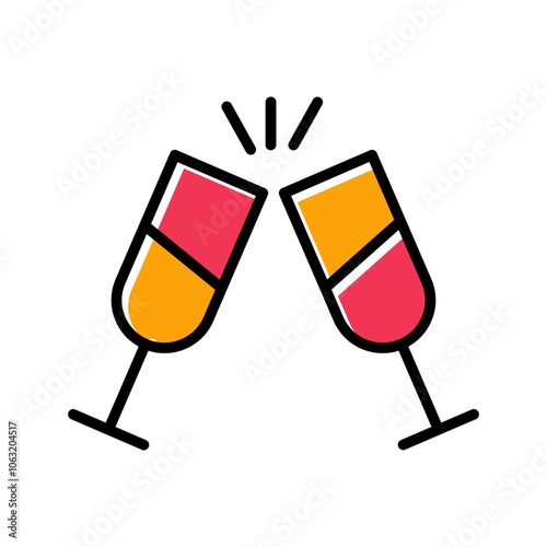 Champagne Toast Vector Icon