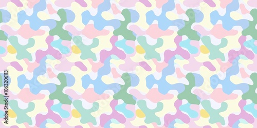 Soft abstract pastel pattern with gentle geometric shapes. seamless background pattern