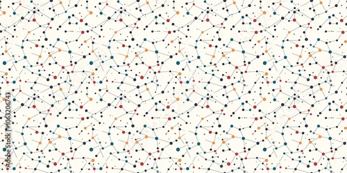 Abstract dots connecting pattern with dynamic lines and connections. seamless background pattern