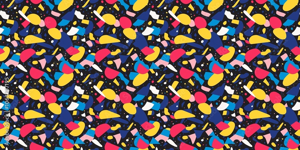 Seamless Memphis pattern with a vibrant, retro style. seamless background pattern Seamless Memphis pattern with a vibrant, retro style. seamless background pattern