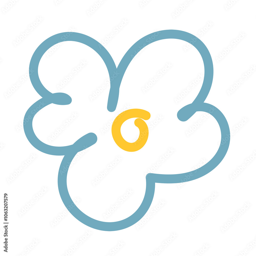 Cute flower png sticker, teal doodle collage element on transparent background Cute flower png sticker, teal doodle collage element on transparent background