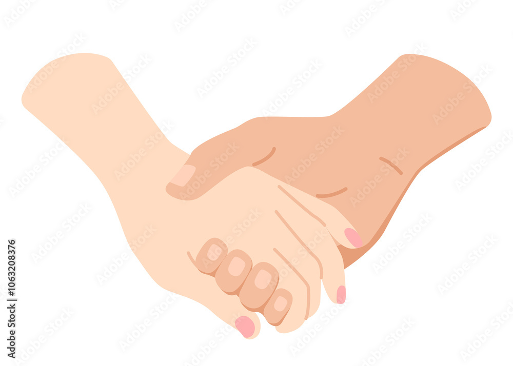 Holding hands png sticker, cute illustration, transparent background