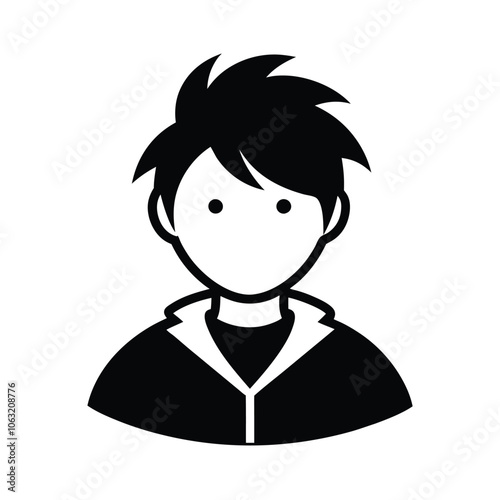simple profile icon silhouette black vector