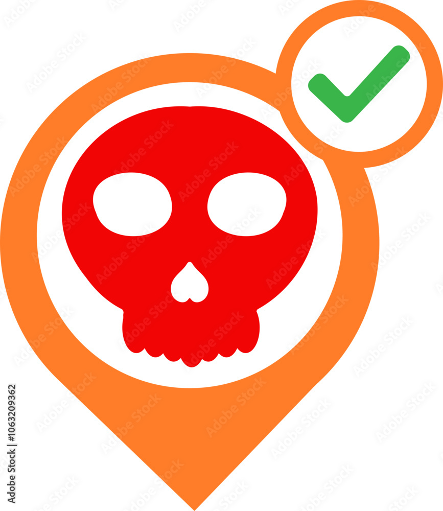Obraz premium location pin with skull icon