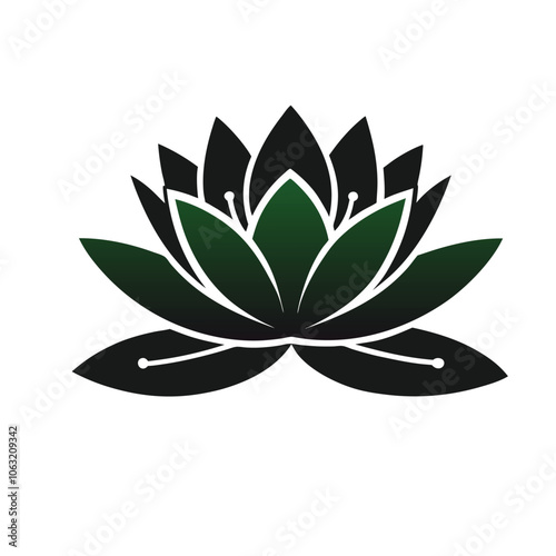 water lily silhouette vector art white background