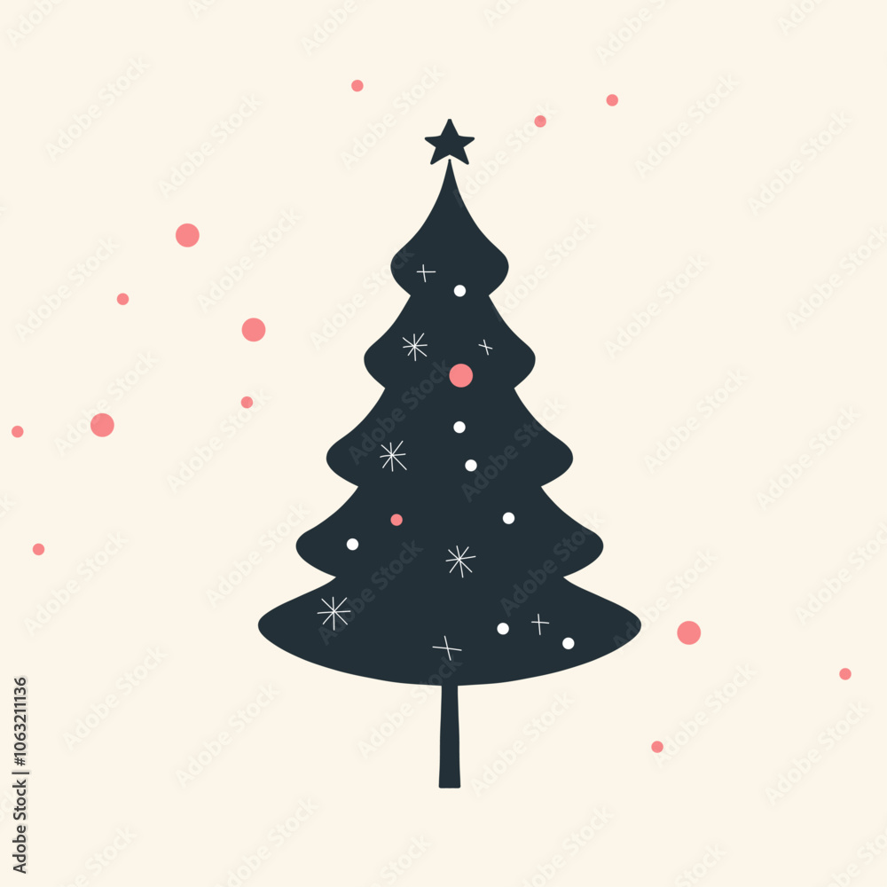 Christmas tree, abstract design, minimalistic vector, star icon, holiday tree Christmas tree, abstract design, minimalistic vector, star icon, holiday tree