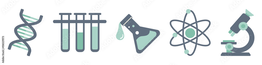 vector of science icons set vector of science icons set