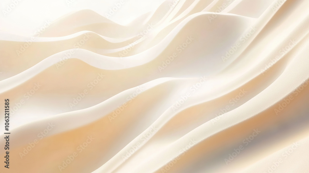 Obraz premium Abstract wavy fabric texture in soft beige and cream tones