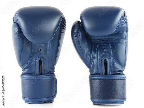 Blue Boxing Gloves for Sporting Protection in White Background photo