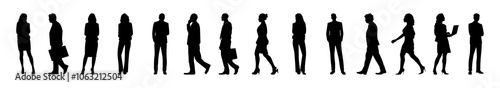 Business people silhouette png cut out element set