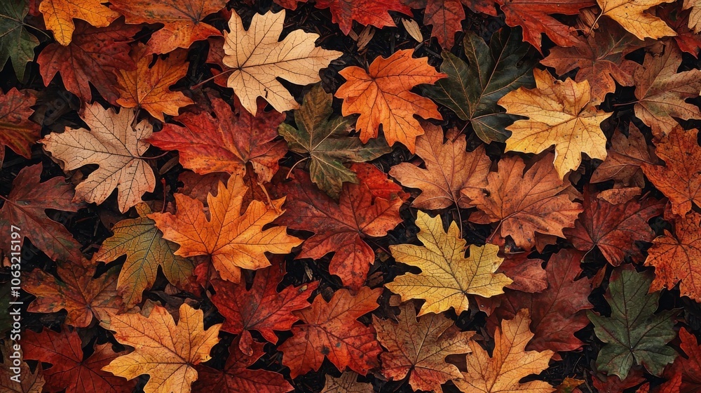 Vibrant Autumn Leaves Lying on Ground Vibrant Autumn Leaves Lying on Ground