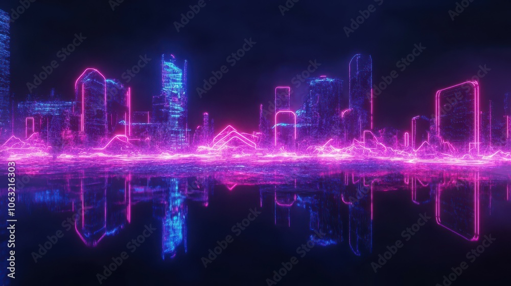 Naklejka premium Futuristic Neon Text Effect