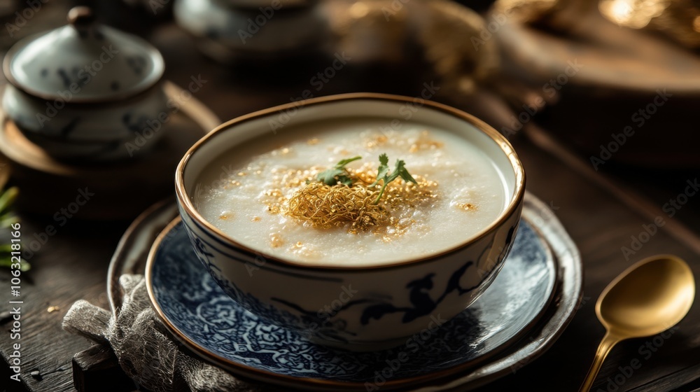 A luxurious bowl of authentic bird s nest soup A luxurious bowl of authentic bird s nest soup