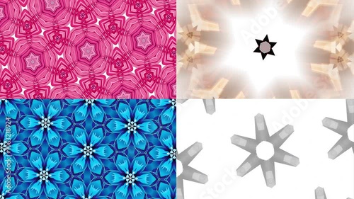 collection kaleidoscope mandala animation. Footage stop motion animation graphic