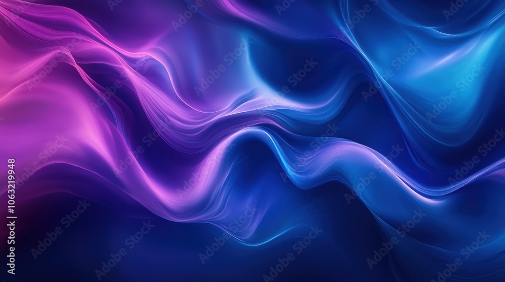 Obraz premium A mesmerizing abstract design of fluid blue and purple waves
