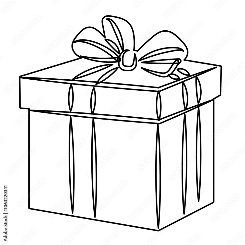 gift sketch, outline on white background, vector gift sketch, outline on white background, vector