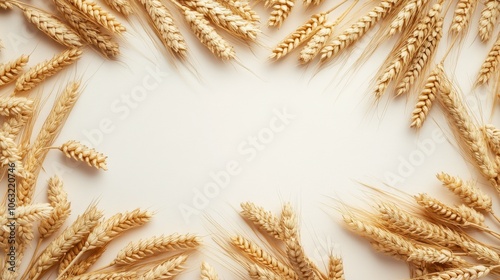 Background with wheat and empty space for text. Harvest festival, lugnasad, lammas, grain harvest festival, bread day.