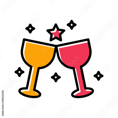 Wine Party Vector Icon