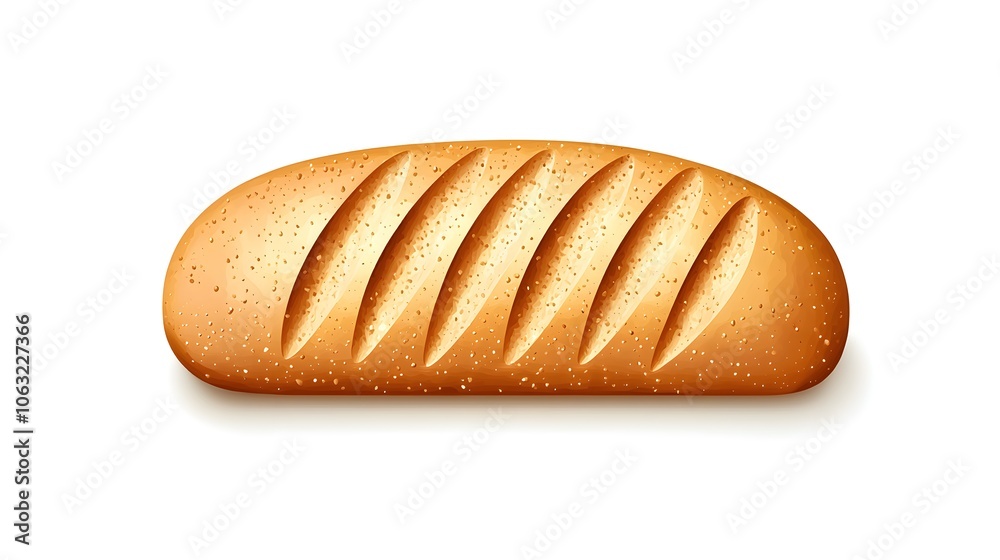 a realistic wheat bread slice, golden crust, airy texture, photorealistic, isolated on white background a realistic wheat bread slice, golden crust, airy texture, photorealistic, isolated on white background