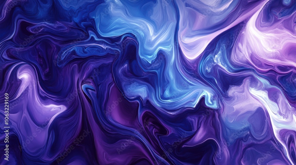 A stunning abstract pattern of blue and purple liquid waves, A stunning abstract pattern of blue and purple liquid waves,