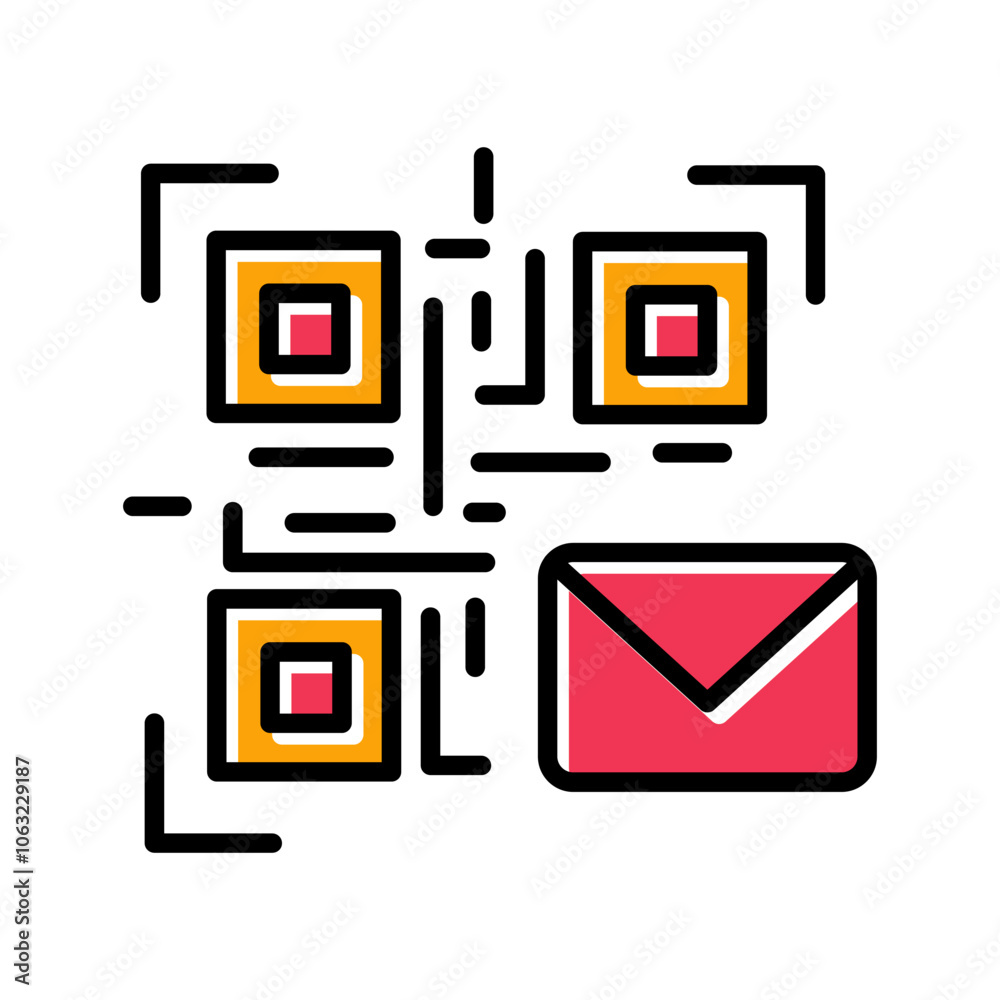 QR Code Email Vector Icon QR Code Email Vector Icon