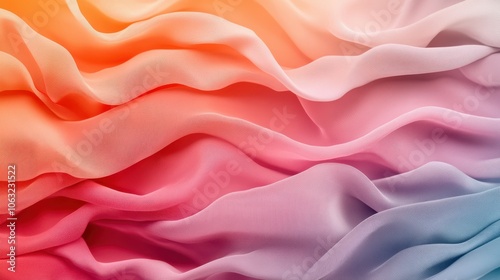 Fashion wallpaper with wavy fabric layers, lines, ruffles, gradient texture macro pattern.