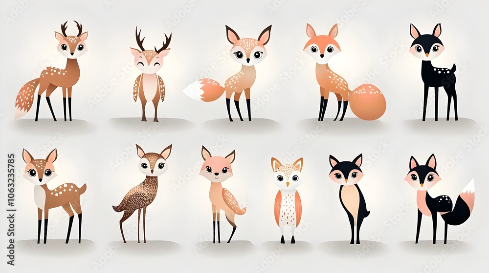 Whimsical fantasy creatures like a fairy deer glowing owl and mystical fox inhabit a tranquil enchanted forest scene in a soft dreamy pastel color palette Whimsical fantasy creatures like a fairy deer glowing owl and mystical fox inhabit a tranquil enchanted forest scene in a soft dreamy pastel color palette