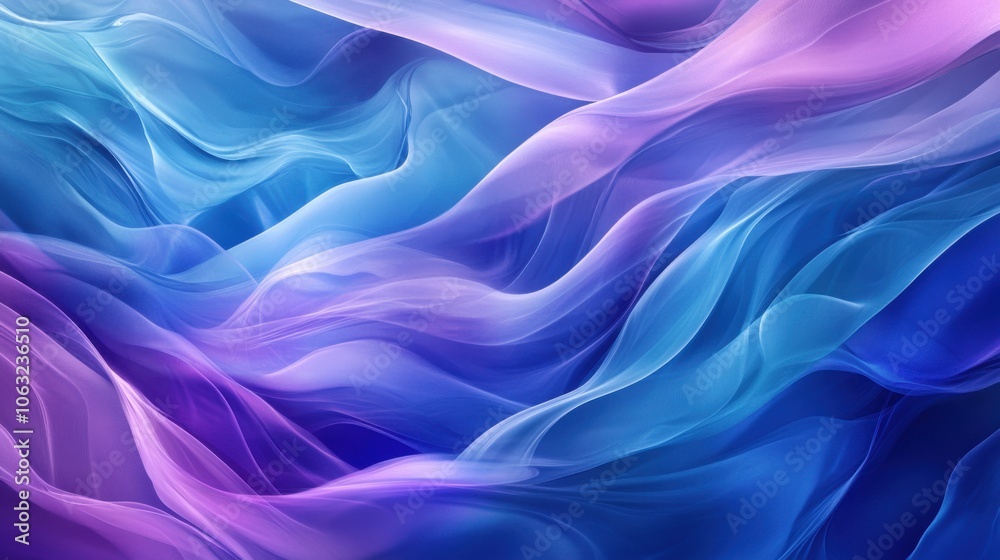 Abstract blue and purple liquid waves, softly blending Abstract blue and purple liquid waves, softly blending