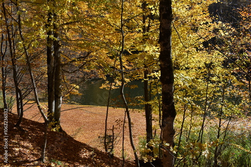 Beautiful mountain lake photo