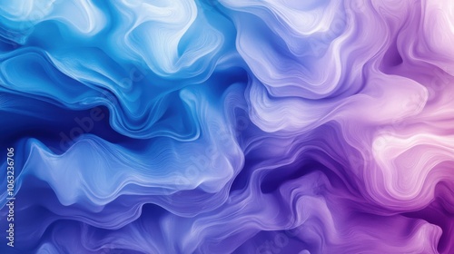 Abstract liquid waves in a gradient of blue and purple,