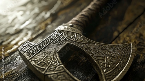 Intricately Designed Viking Battle Axe showcasing Viking Weaponry Importance